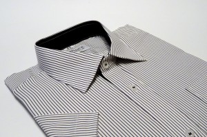 Koszula męska biała w prążki classic
