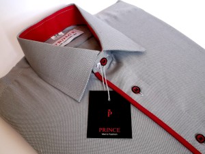 Koszula męska szara gładka slim