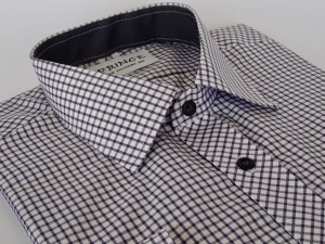 koszula biało- czarna kratka slim 