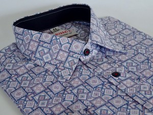 Koszula męska biało-granatowa slim