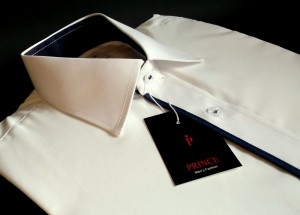 Koszula męska ecru gładka slim