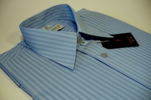 koszula niebieska prążki classic