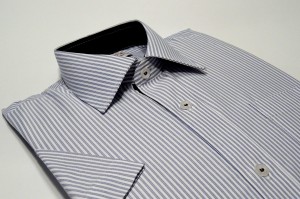 Koszula męska biała w prążki classic