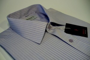 koszula fioletowa prążki slim