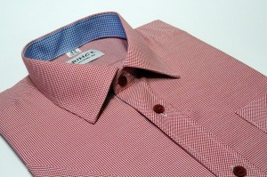 Koszula męska czerwona kratka slim