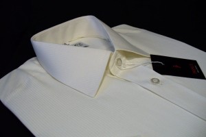 koszula ecru prążki slim