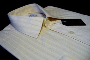 koszula ecru prążki slim