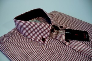 koszula czerwona kratka slim