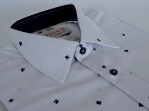 Koszula męska biała w puzzle slim