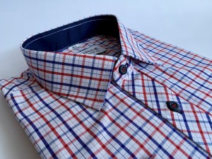 Koszula męska biało czerwono niebieska classic  