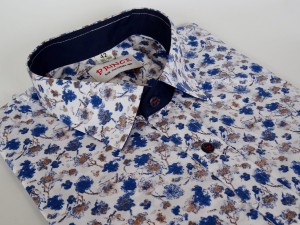 Koszula męska biało-niebieska, wielokolorowa classic